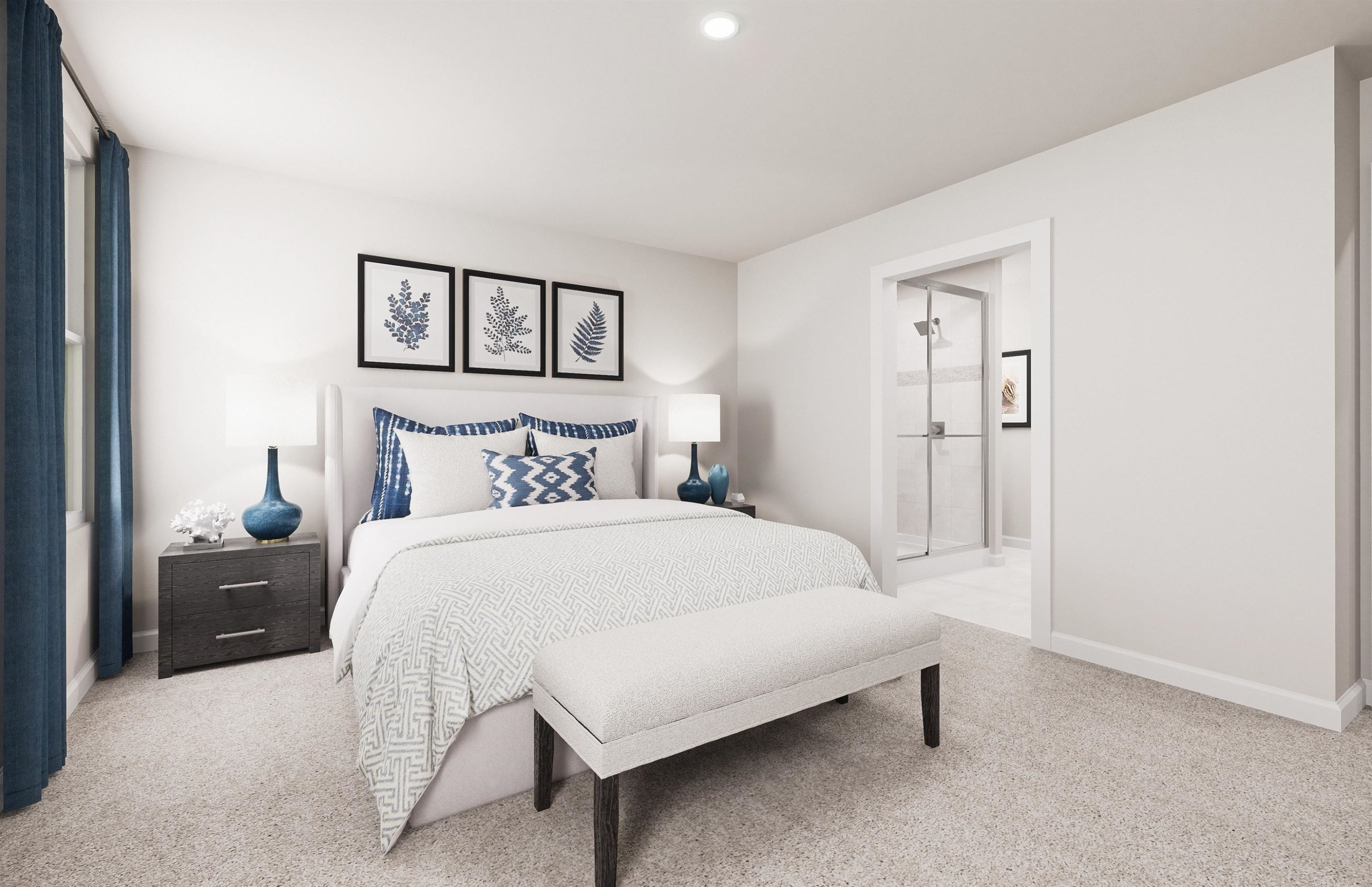 8564 Kenridge Lane Fuquay-Varina, NC 27526 - Photo 10 of 16 a bedroom with a bed and a painting on the wall
