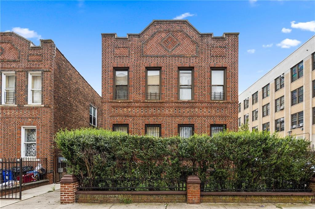 a front view of a building