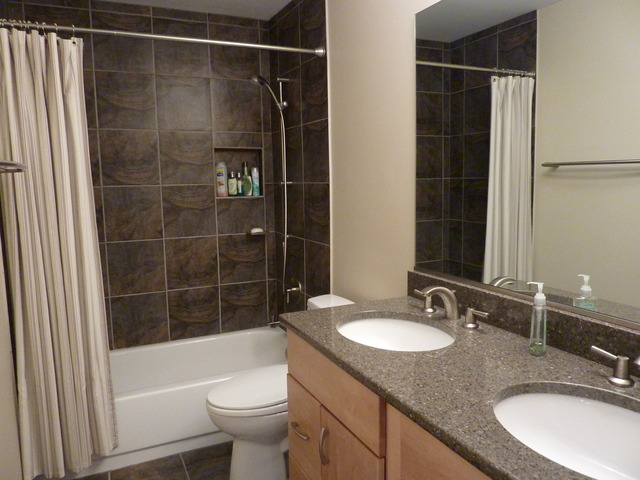 631 Raintree Road Buffalo Grove, IL 60089 - Photo 19 of 22 a bathroom with a granite countertop sink toilet and shower