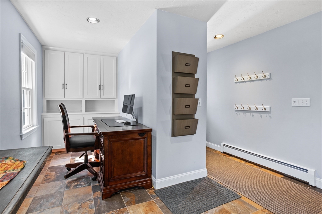 4 Fox Lane Westborough, MA 01581 - Photo 17 of 37 a view of workspace with wooden floor windows and piano