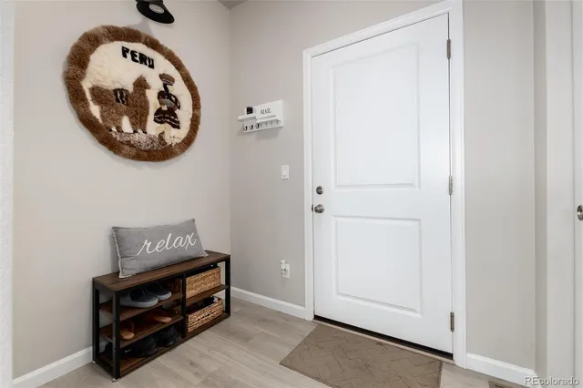 a view of an entryway with car