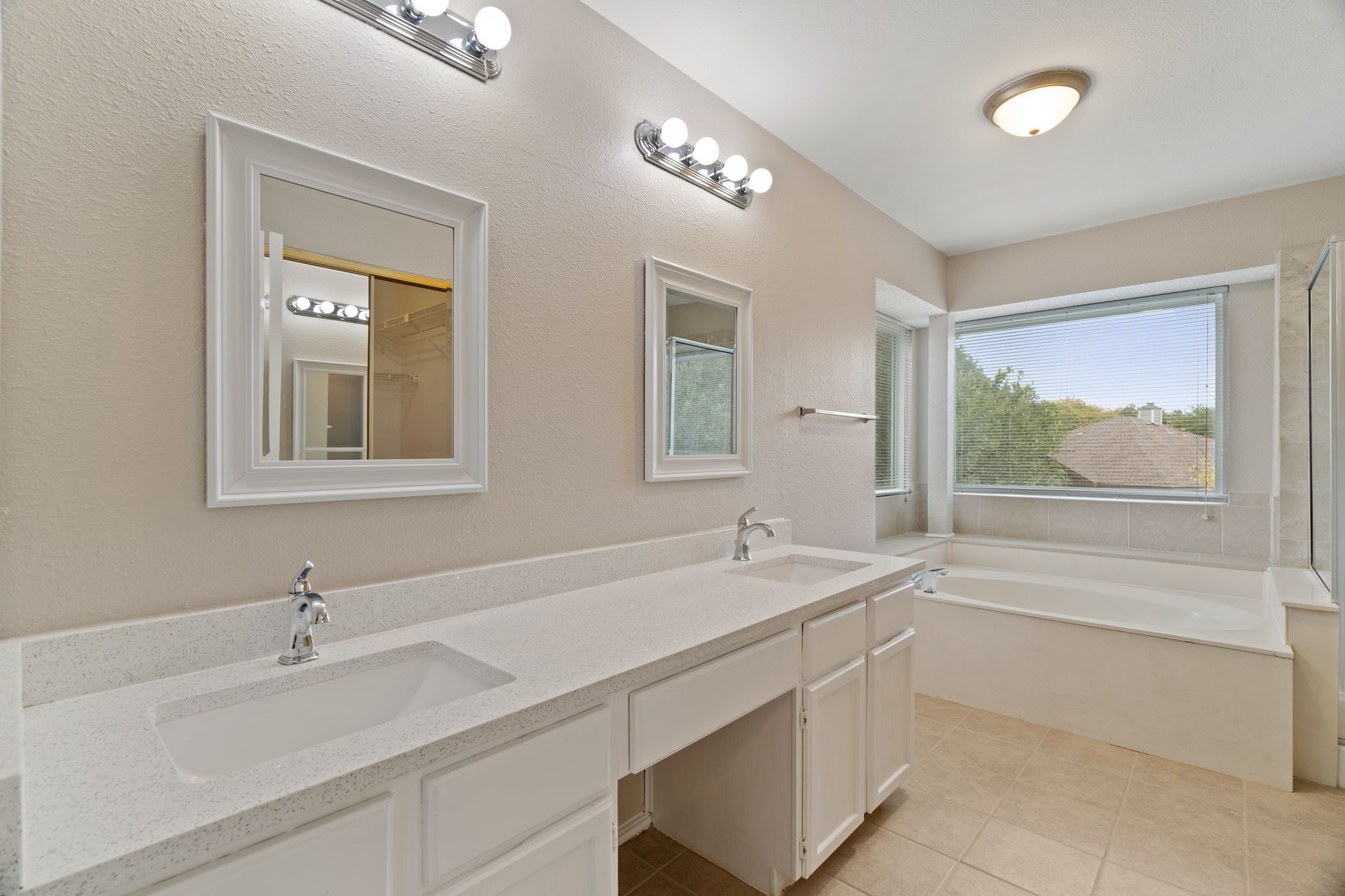 11600 Gun Powder Court Austin, TX 78748 - Photo 18 of 40 View Of Primary Bathroom. Double Sinks, Quartz Counters, Updated Faucets.