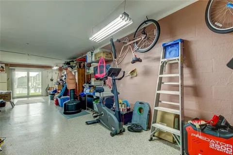 a view of a terrace with a garden