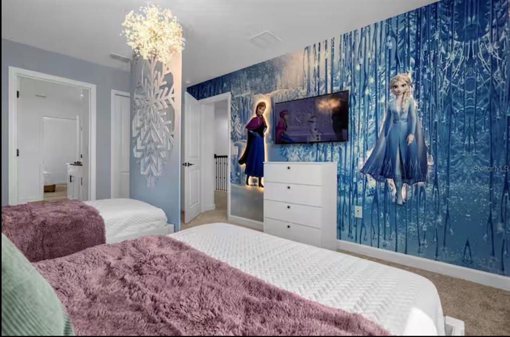 2992 Penelope Loop Kissimmee, FL 34746 - Photo 43 of 83 a bedroom with a bed and a flat tv screen on dresser