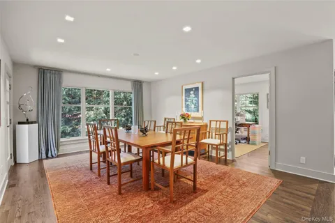 a view of a dining area with furniture