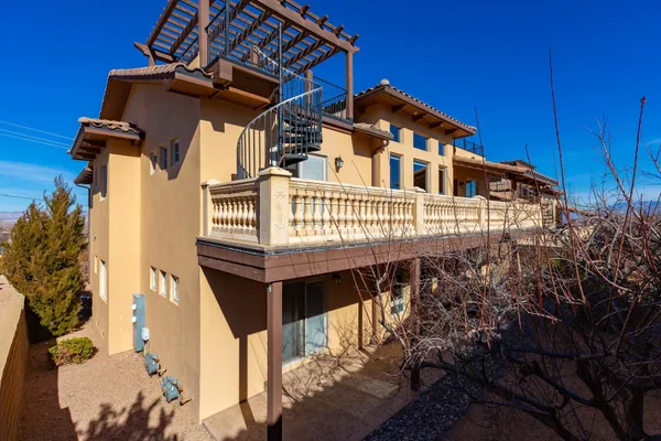 a front view of a house with balcony