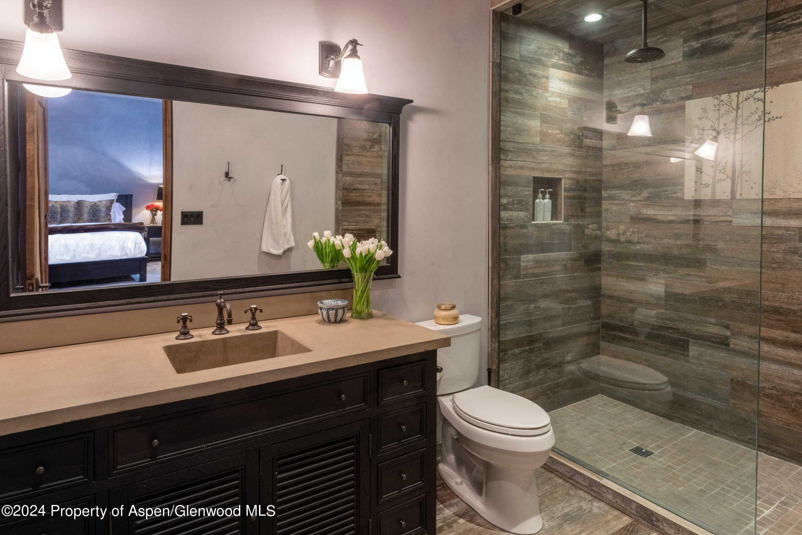 665 Callicotte Ranch Drive Carbondale, CO 81623 - Photo 23 of 39 a bathroom with a sink a toilet and shower