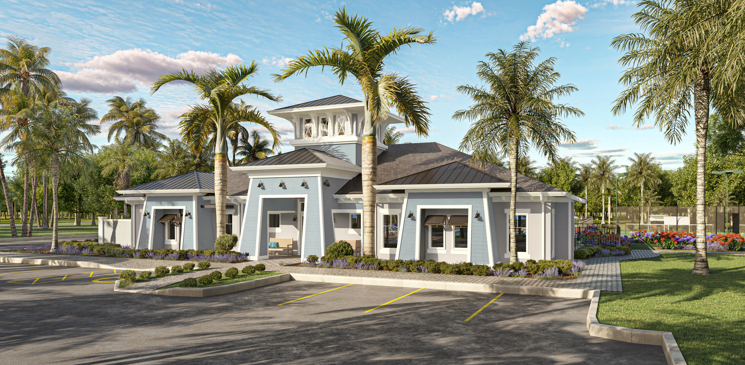 1375 Haven Circle Vero Beach, FL 32960 - Photo 30 of 36 front view of a house with a yard and palm trees