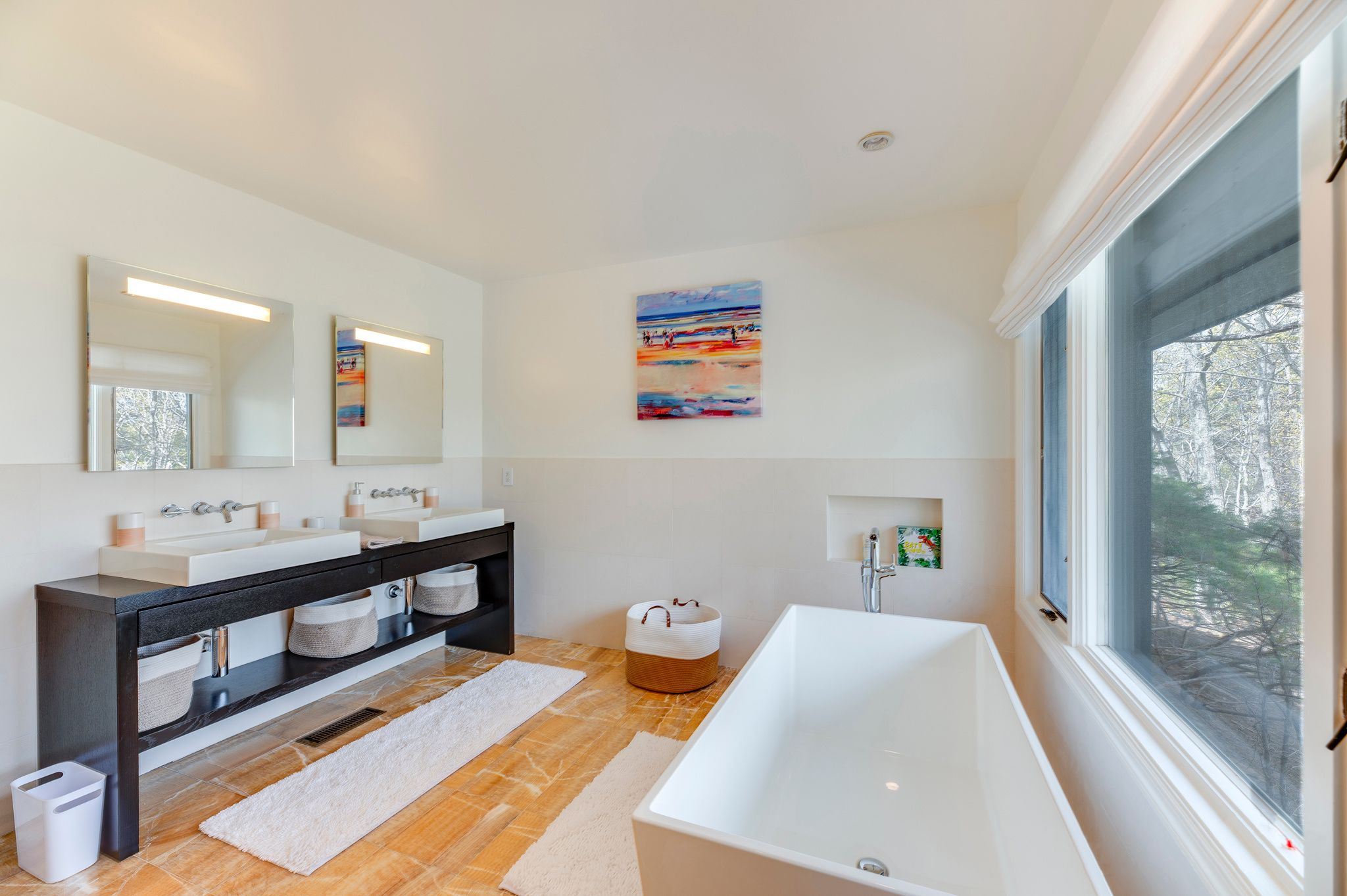249 Roses Grove Road Water Mill, NY 11976 - Photo 16 of 21 a living room with dining table and a large window