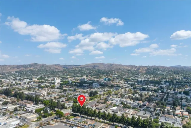 an aerial view of a city