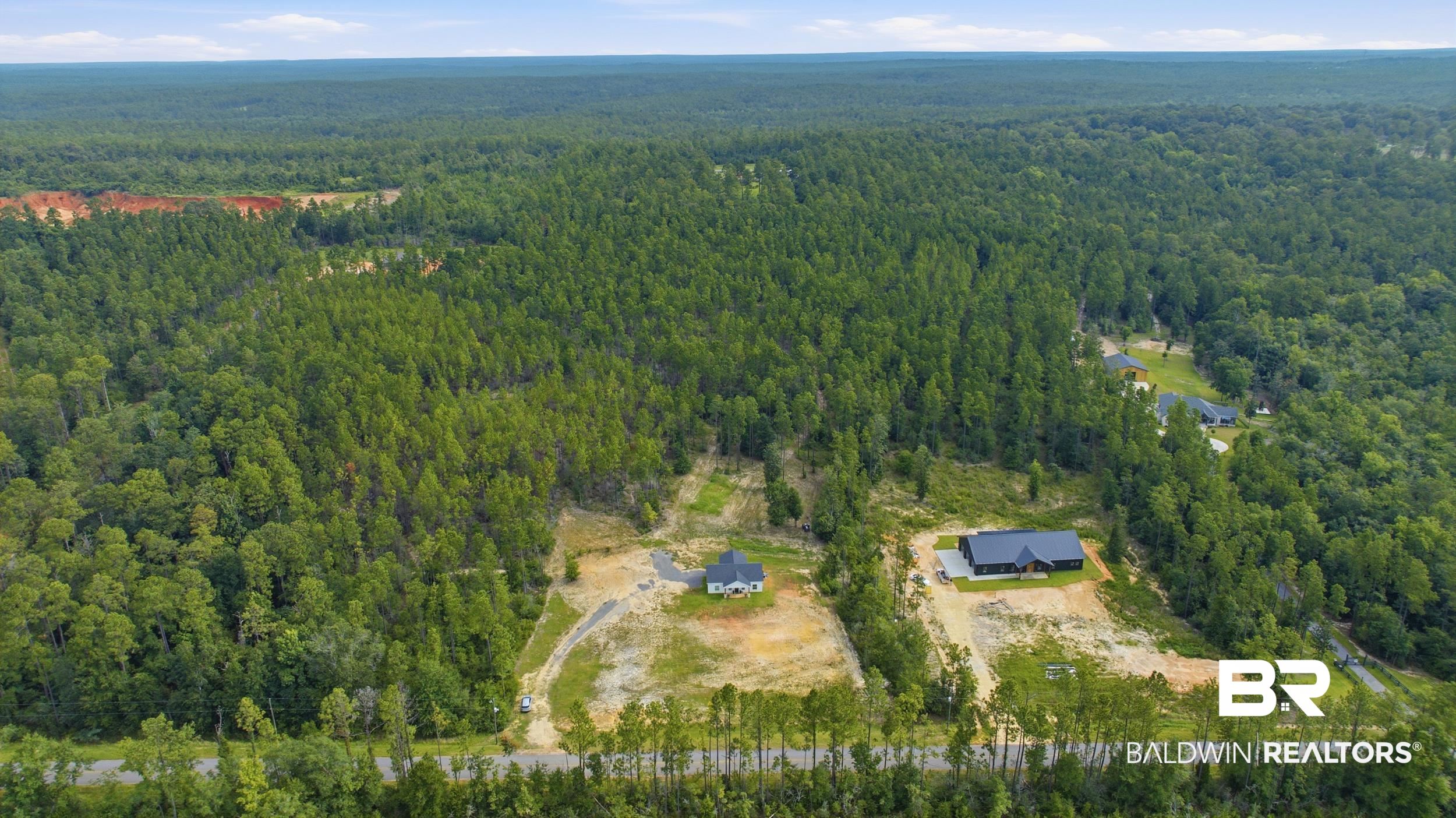 12019 Red Hill Rd Extension Bay Minette, AL 36507 - Photo 46 of 48 Expansive wooded landscape featuring a residential development with multiple properties under construction