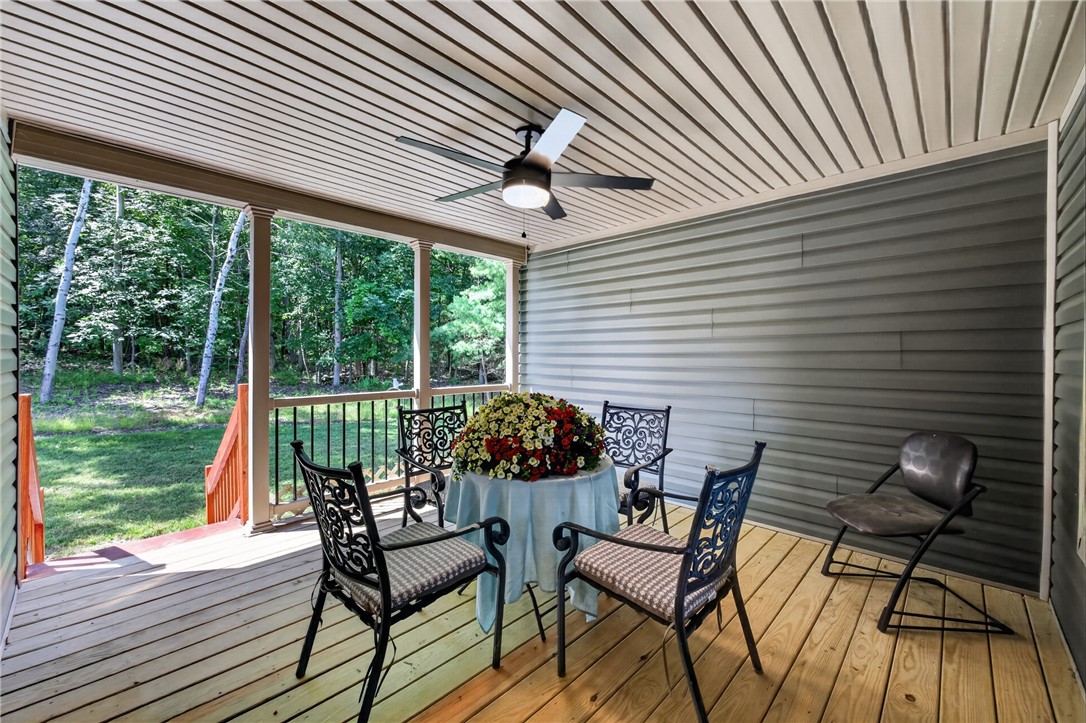 9286 Keuka Highland Road Wayne, NY 14840 - Photo 32 of 48 Covered Back Porch Overlooking the Woods