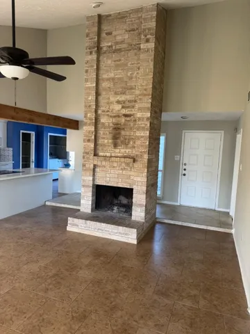 a view of a livingroom with a fireplace
