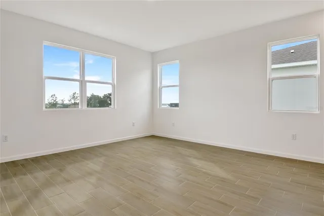 an empty room with a window