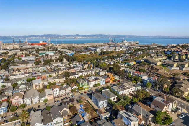 an aerial view of a city