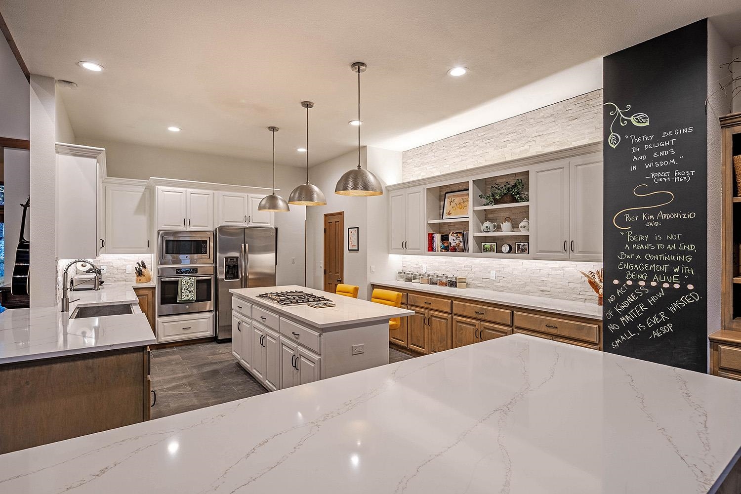 878 Deer Trail Clio, CA 96106 - Photo 7 of 21 a large kitchen with stainless steel appliances double vanity and a counter top space
