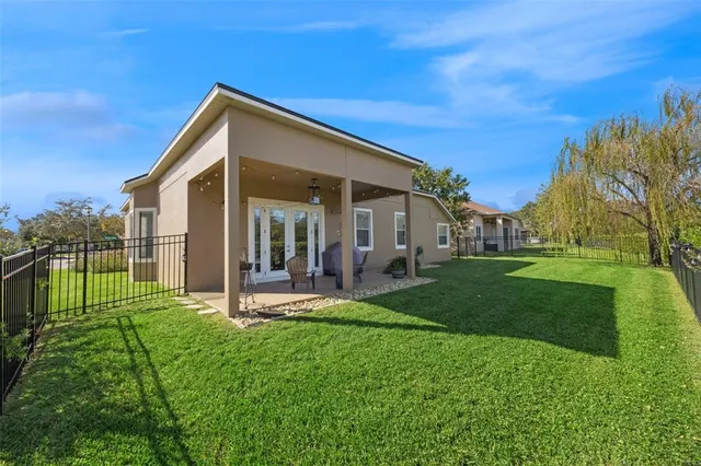 a view of a golf course with a lake