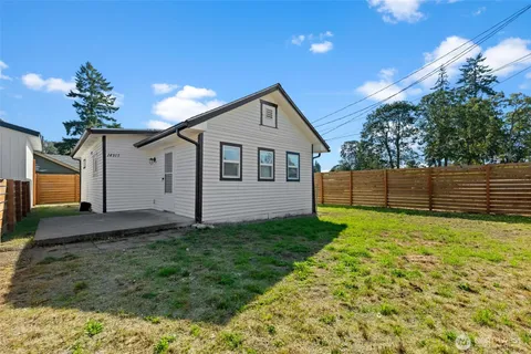 a house view with a garden space