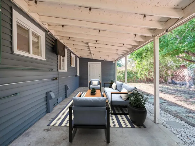 a outdoor space with furniture