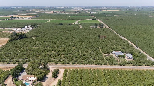 a view of a lake with a city view