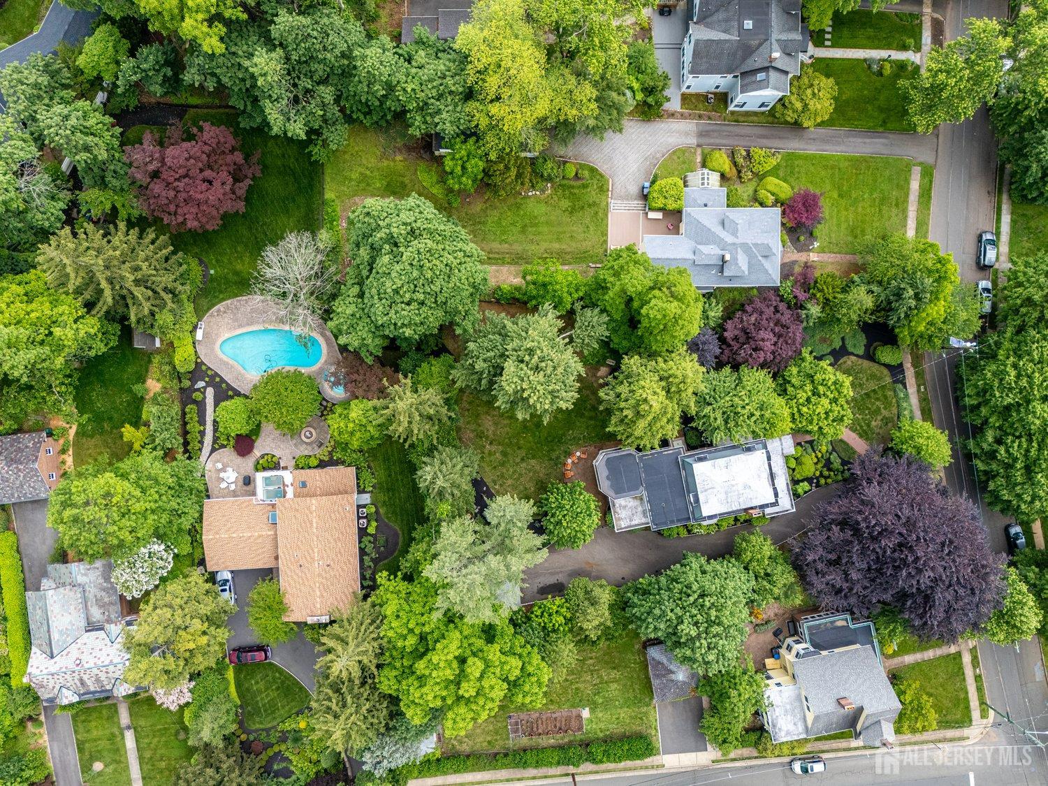 44 Rector Street Metuchen, NJ 08840 - Photo 24 of 65 an aerial view of a house with outdoor space swimming pool outdoor seating and yard