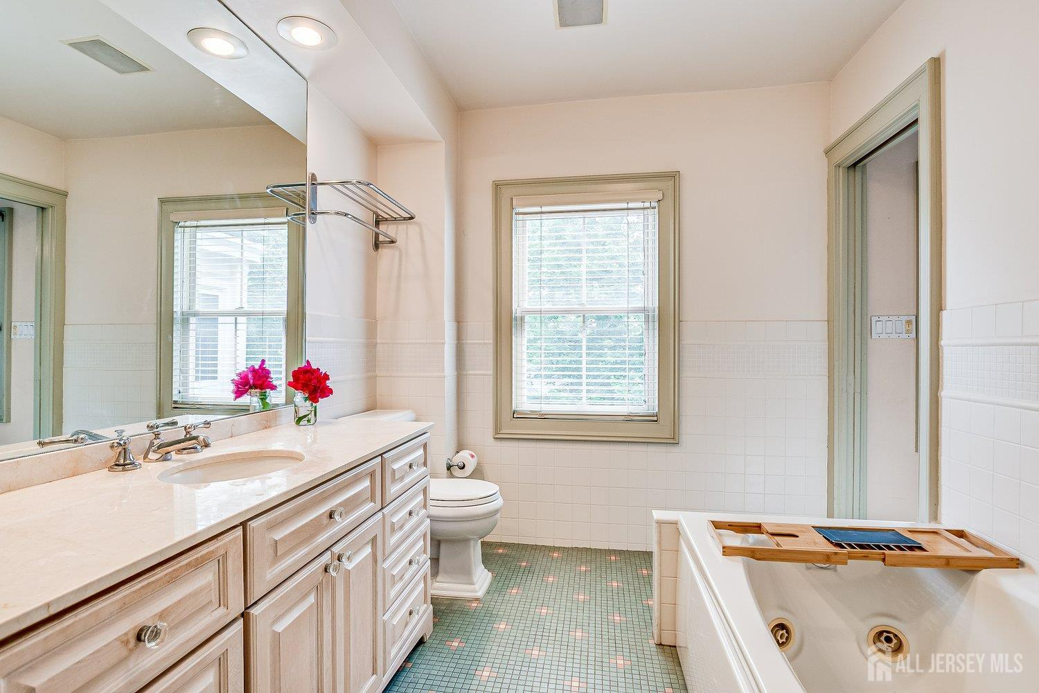 44 Rector Street Metuchen, NJ 08840 - Photo 51 of 65 a bathroom with a sink vanity mirror and a bathtub
