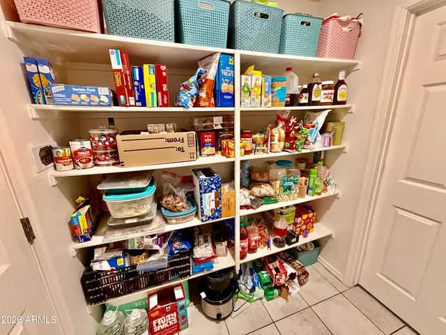 a store room with lots of different kinds of food