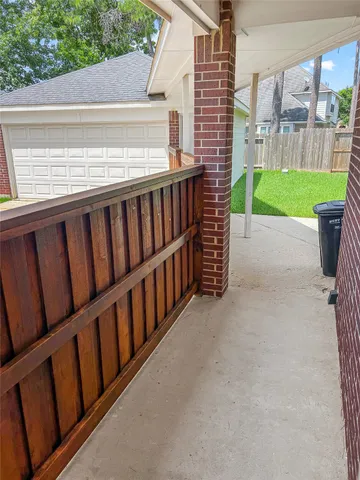 a view of a porch with a yard
