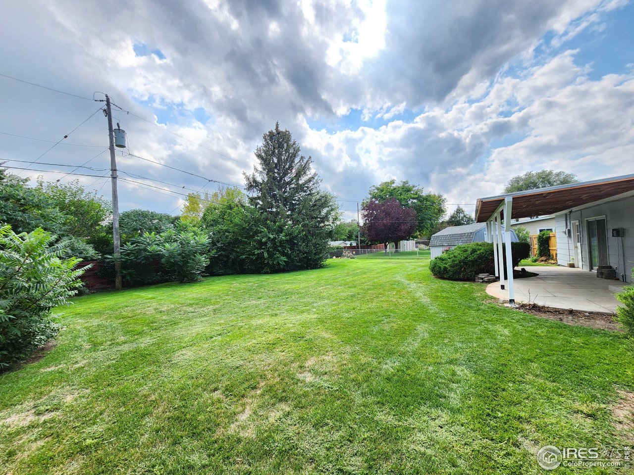 1107 Delmar Street Sterling, CO 80751 - Photo 29 of 49 a view of a house with a big yard potted plants and large tree