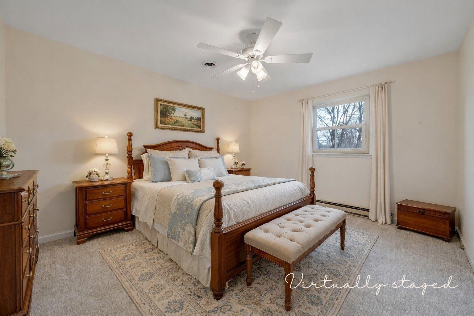 1167 St Peters Road Speedwell, VA 24374 - Photo 22 of 40 a bedroom with a bed and a lamp on dresser