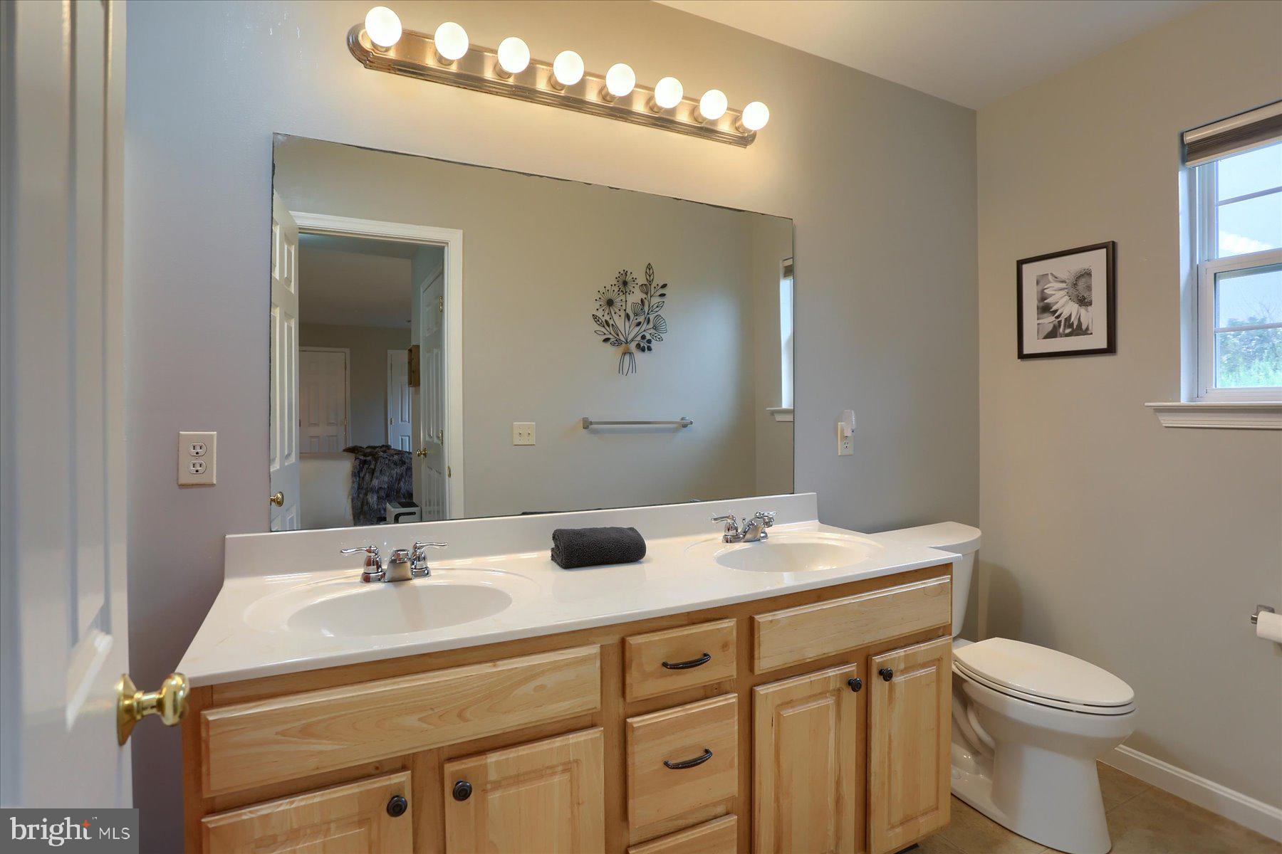2398 Mill Road Mechanicsburg, PA 17055 - Photo 14 of 24 a bathroom with a sink a toilet and a mirror