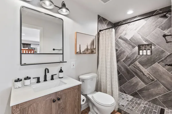 a bathroom with a shower