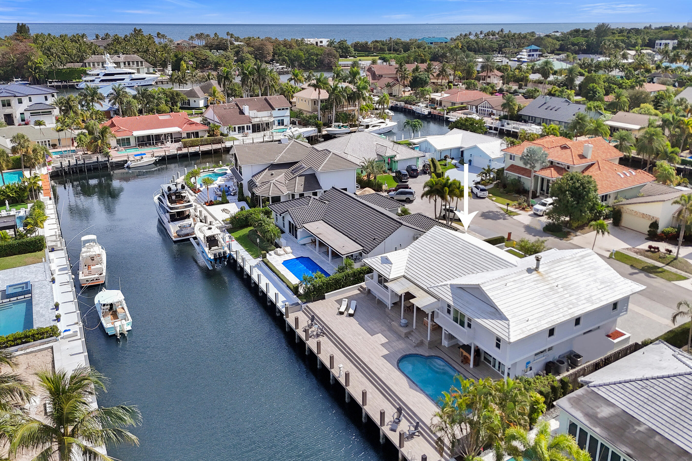 3001 Northeast 47th Street Lighthouse Point, FL 33064 - Photo 35 of 39 an aerial view of a house with a ocean view