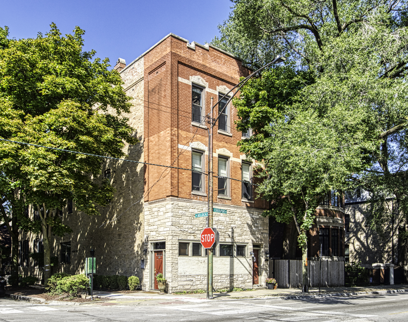 a front view of a building