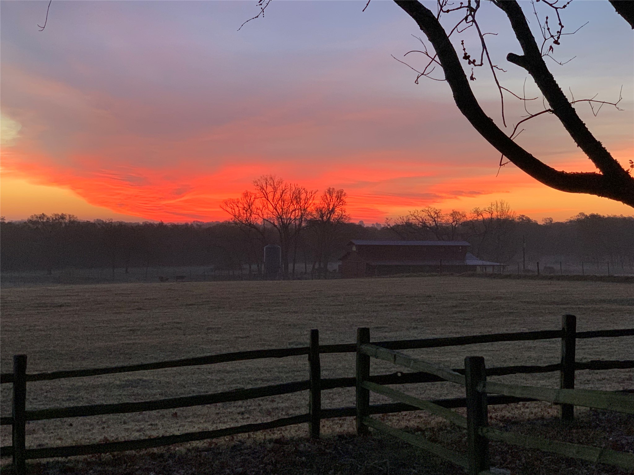363 Paint Creek S Road, Unit A Paige, TX 78659 - Photo 28 of 28 Sunset From the Main House Porch