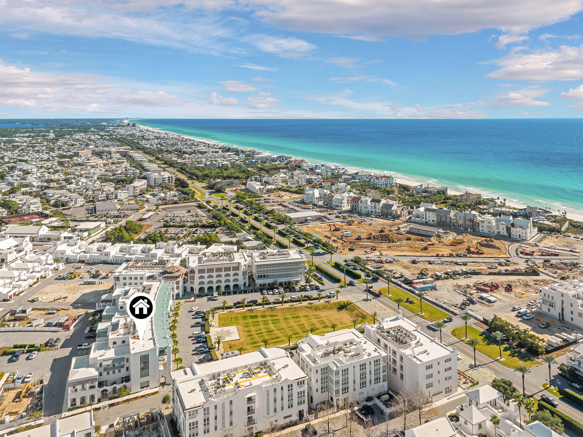27 Admiralty Row, Unit 302 Alys Beach, FL 32461 - Photo 20 of 33 an aerial view of residential building with parking space