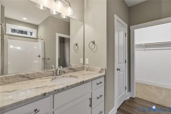 a bathroom with a shower