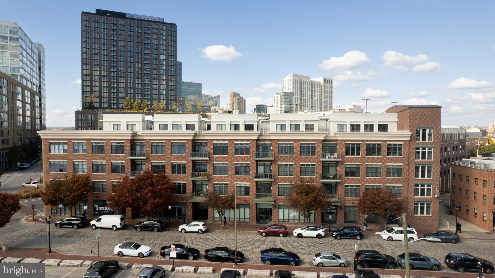 a view of a city that has tall buildings