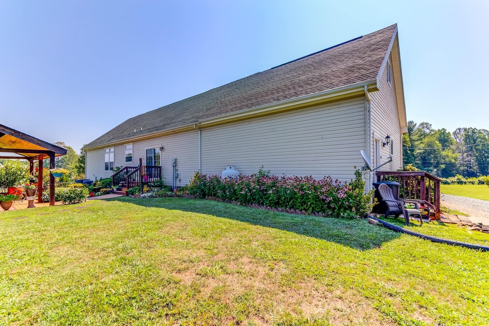 2494 Henry Road Ferrum, VA 24088 - Photo 37 of 60 a view of a house with swimming pool and a yard