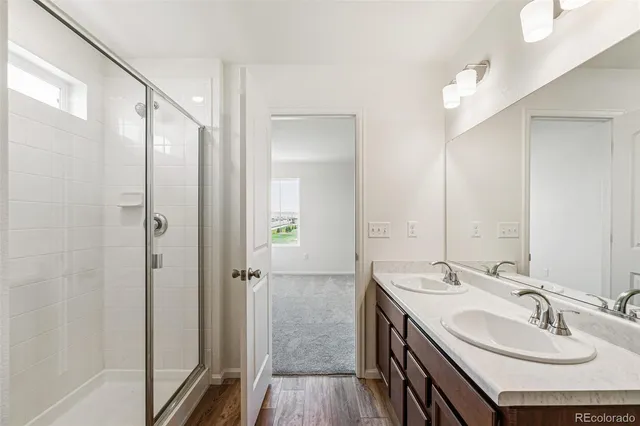 a view of small space with wooden floor