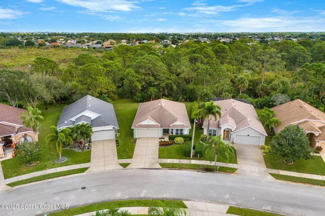 an aerial view of multiple house
