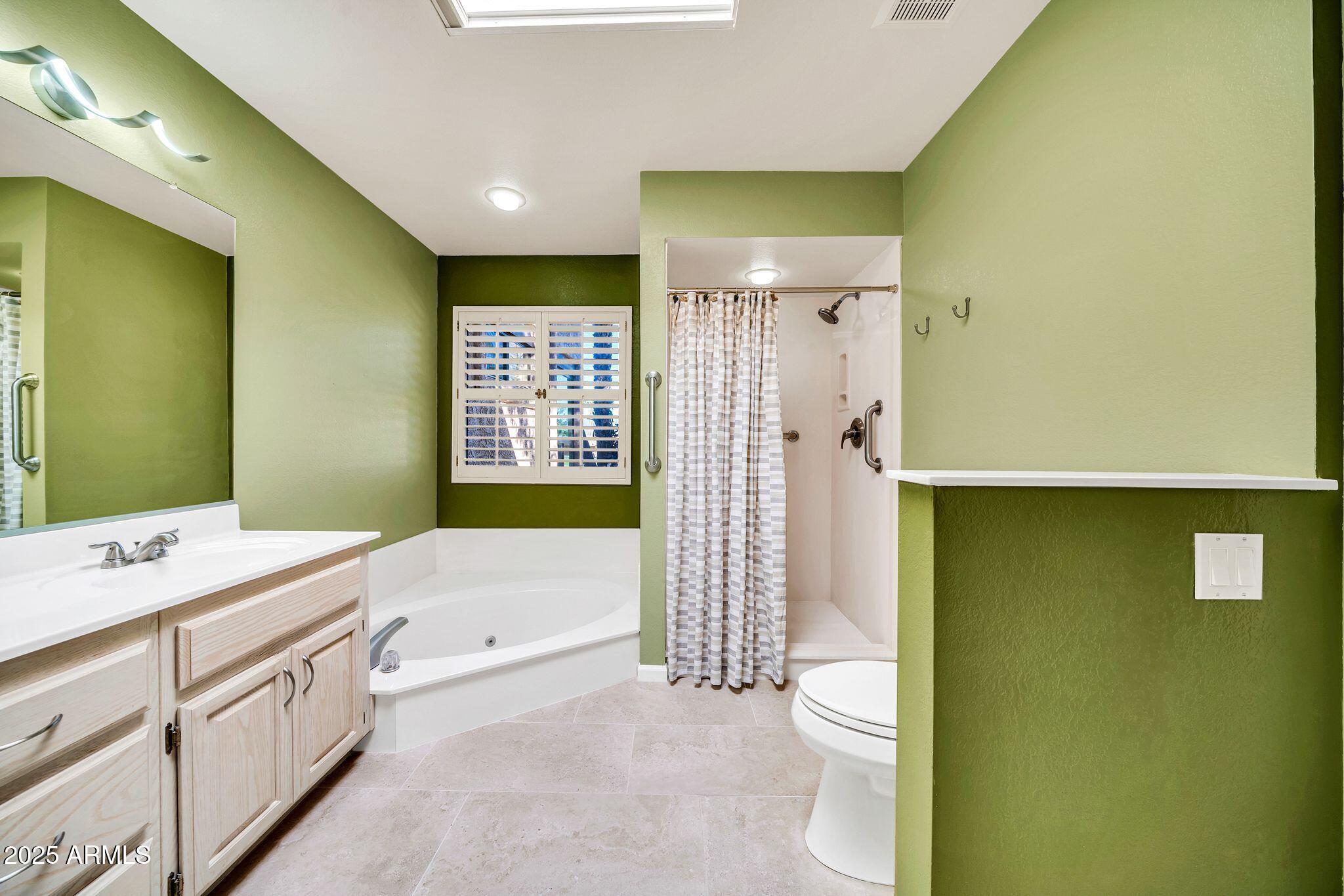 25515 Forest Road, Unit 13 Rio Verde, AZ 85263 - Photo 21 of 37 a bathroom with a granite countertop sink toilet and shower