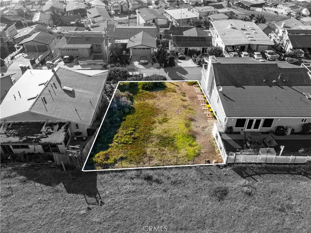 an aerial view of a swimming pool