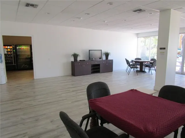 a group of chairs sitting in a room