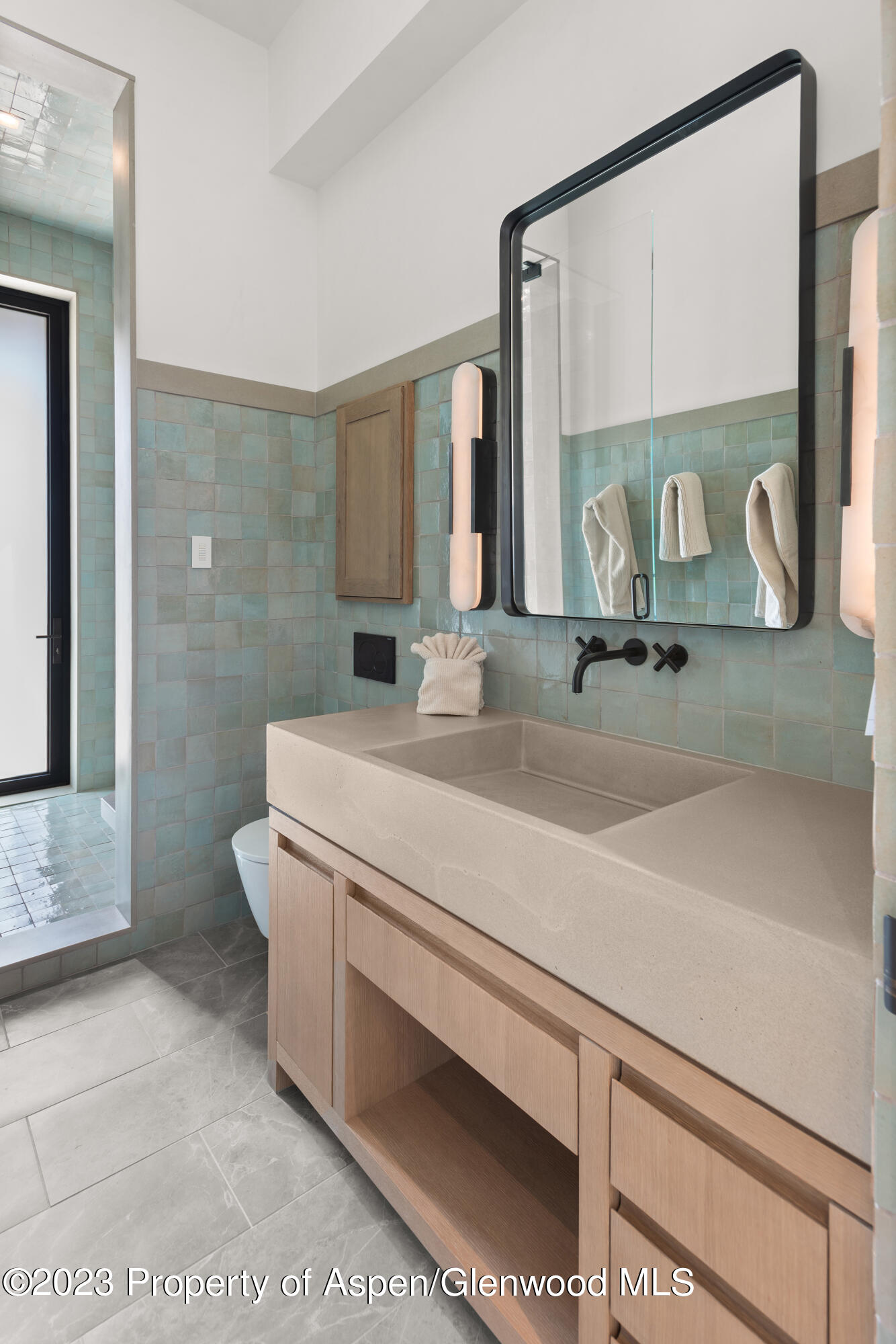 245 Slalom Path Aspen, CO 81612 - Photo 29 of 34 a bathroom with a sink a toilet and a mirror