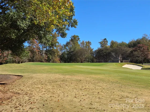 a view of an ocean beach and trees