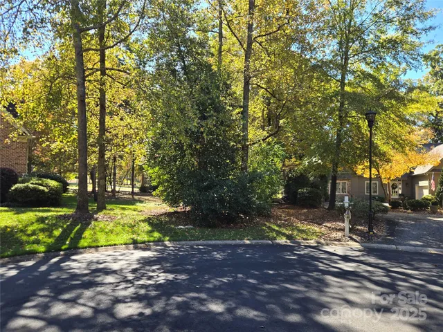 a view of a park with trees