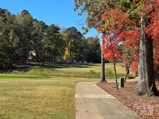 a view of swimming pool with trees in the background