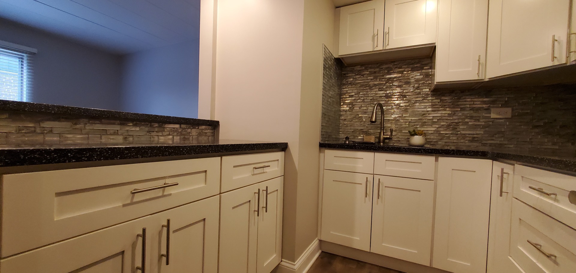 444 Spring Road, Unit 1 Elmhurst, IL 60126 - Photo 7 of 14 a kitchen with stainless steel appliances granite countertop white cabinets and a granite counter tops