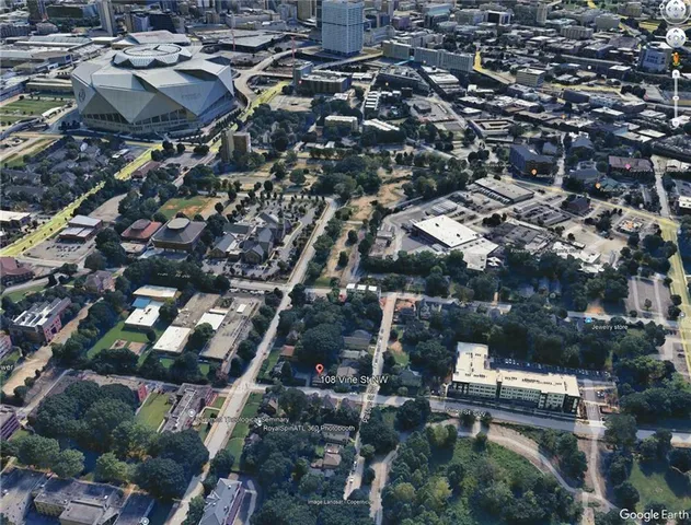 an aerial view of multiple house